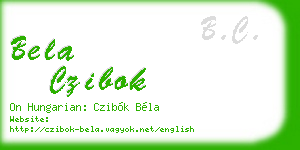 bela czibok business card